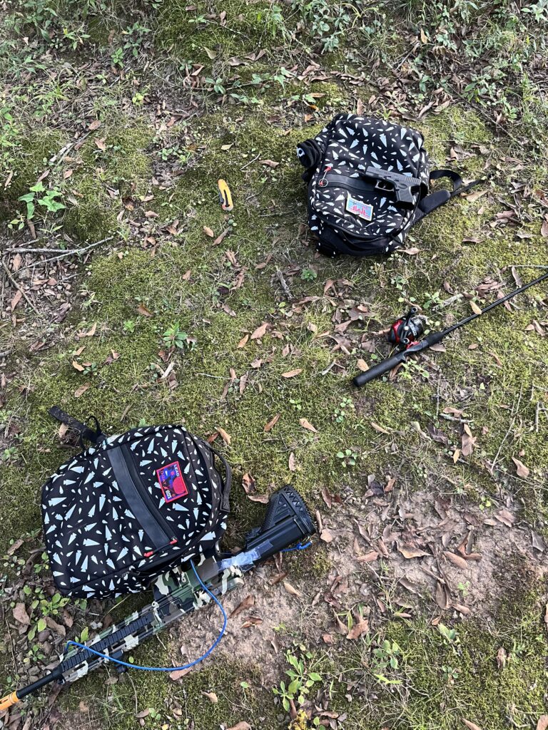 kr1 in woods for fishing and play