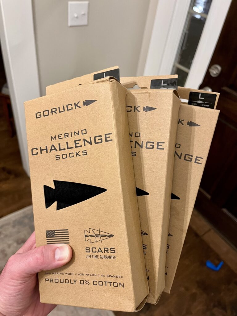 GORUCK Merino Challenge Socks packaging
