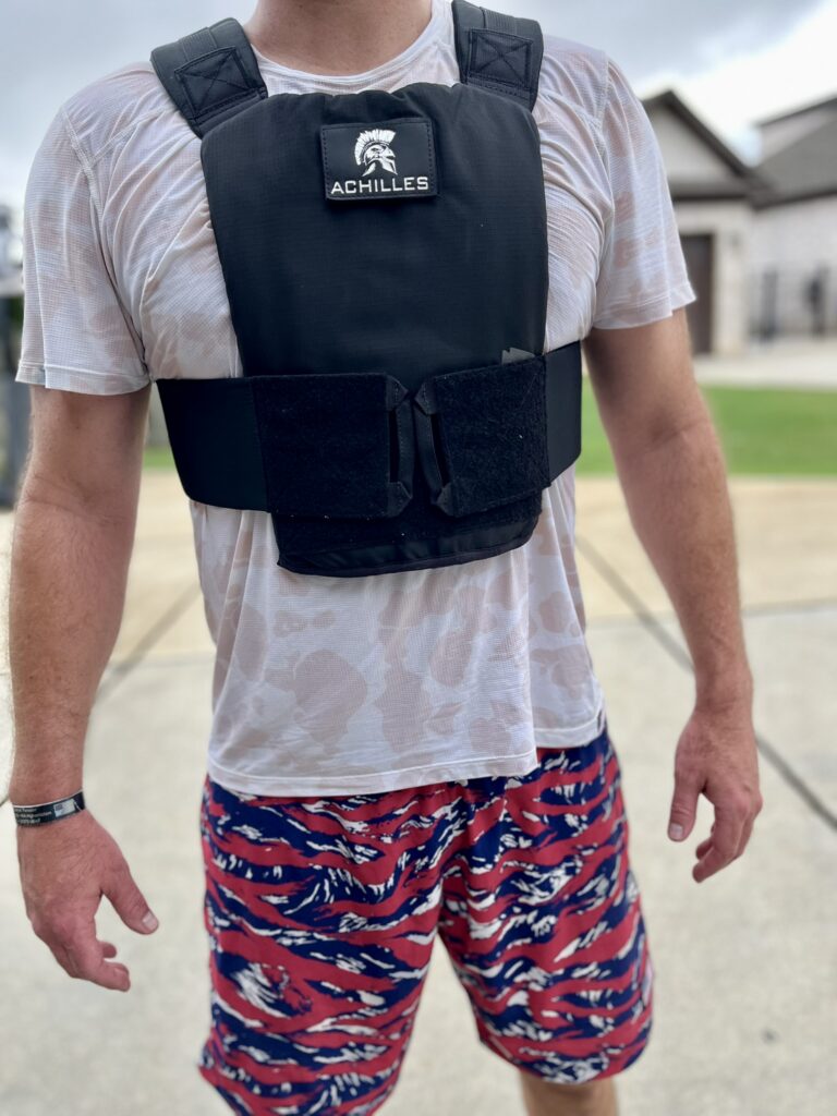 goruck achilles weight vest on male